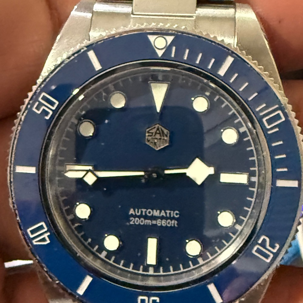 San Martin Blue and Silver Automatic Dive Men’s Watch